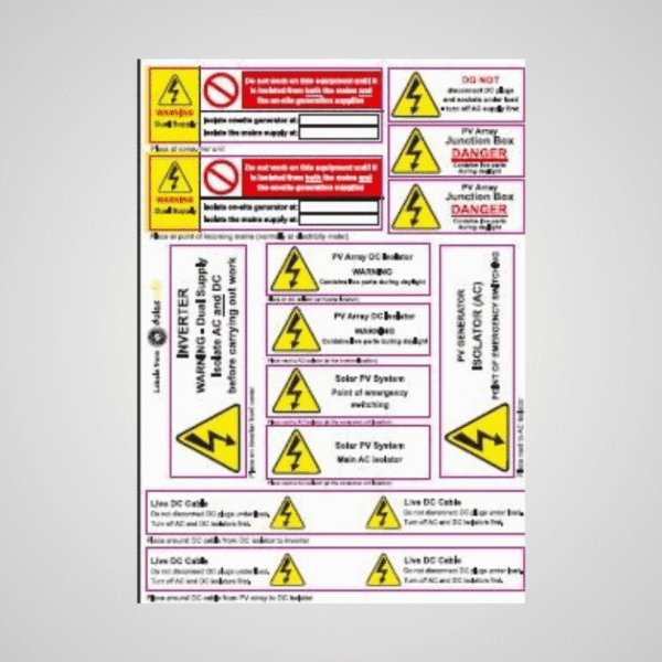 Hazard Solar Label Kit